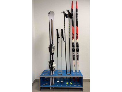 Vingo modry dreveny stojan na lyze hulky bezky