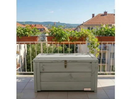 Vingo drevena bedna na polstry seda