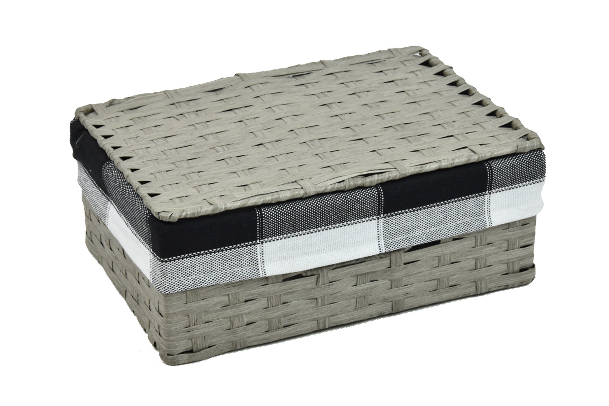 Úložný box s víkem šedý Rozměry (cm): 40x27, v. 15