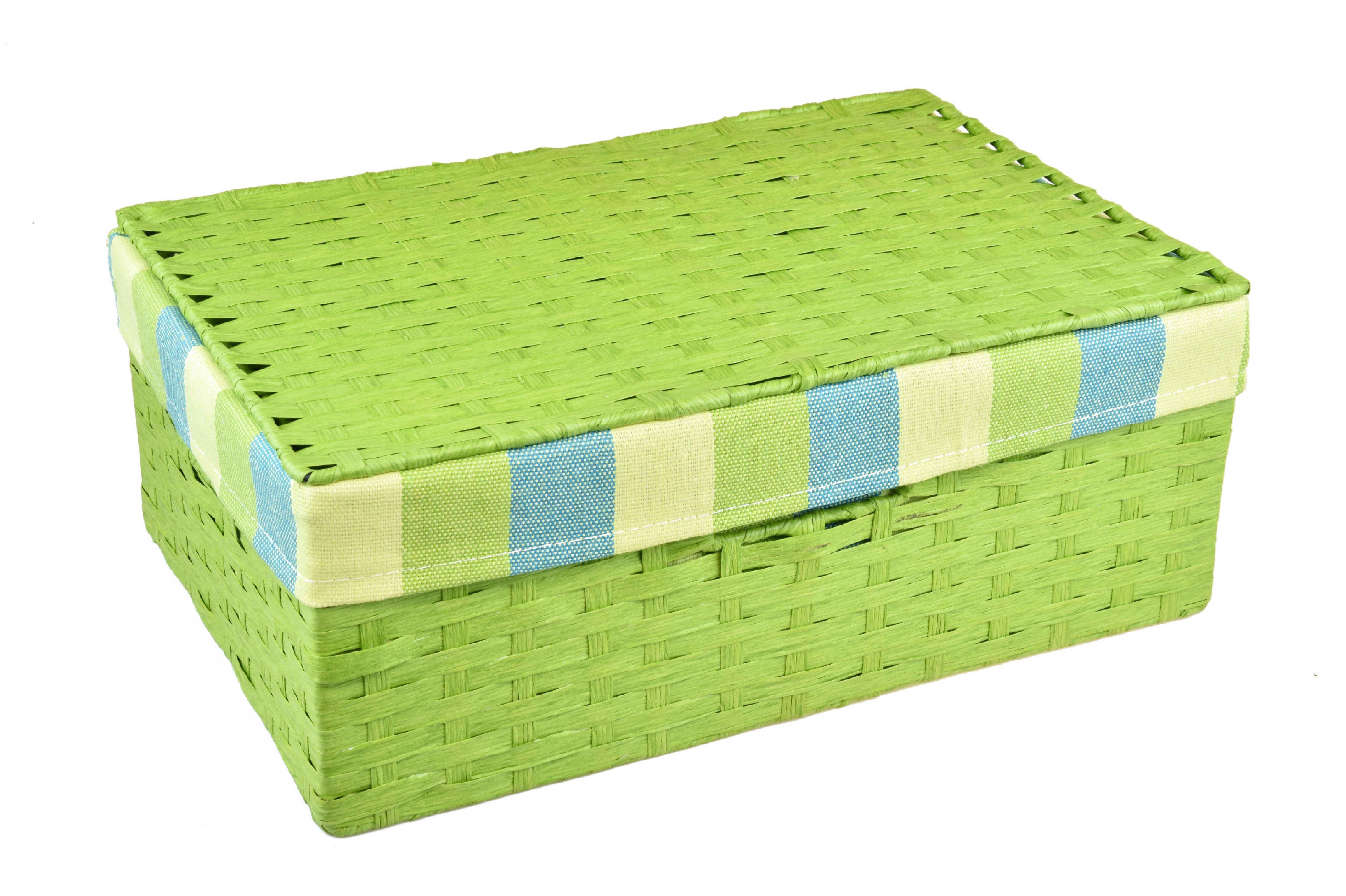 Úložný box s víkem zelený Rozměry (cm): 40x27, v. 15