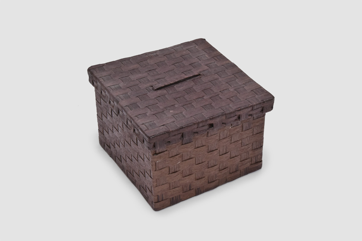 Úložný box z provázků s víkem a uchem – hnědý Rozměry (cm): 25x25, v. 19