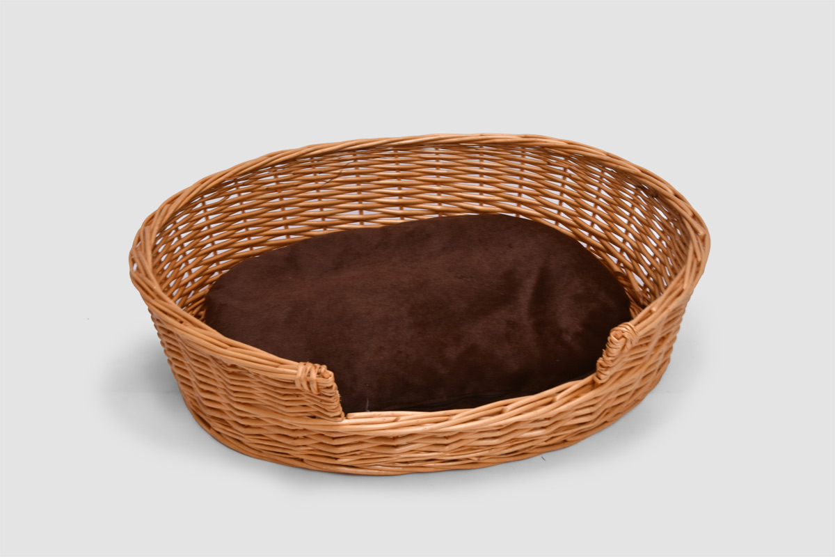 Proutěný pelech pro psa – hnědý Rozměry (cm): 80x63, v. 21