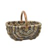 Ratanový košík na nákup s šedo hnědým žíháním