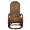Velké ratanové houpací křeslo Vingo hnědé - pohled zepředu 