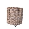 Ratanový maxi koš na kolečkách - kulatý