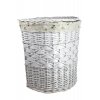 Půlkulatý bílý proutěný koš na prádlo (Rozměry (cm) 44x34, v. 52)
