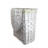 Půlkulatý bílý proutěný koš na prádlo (Rozměry (cm) 44x34, v. 52)