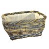 Ratanový úložný koš s šedo hnědým žíháním (Rozměry (cm) 55x37, v. 27)