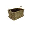 Úložný ratanový koš s uchy v zemitých odstínech