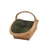 Proutěný koš na dřevo s tmavě zelenou textilií
