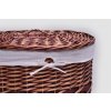 Hnědý oválný proutěný koš na prádlo s víkem (Rozměry (cm) 36x27, v. 40)