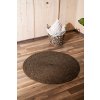 Černopřírodní kulatý jutový koberec - 90 cm