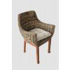 Ratanové jídelní křeslo šedo – hnědé, 67 x 64 x 90 cm