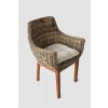 Ratanové křeslo šedo – hnědé, 67 x 64 x 70 cm