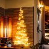 Velký závěsný dřevěný vánoční stromek s LED osvětlením - 205 cm