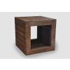 Sedací dřevěná kostka z masivu - hnědá, 45 x 45 x 45 cm