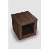 Sedací dřevěná kostka z masivu - hnědá, 45 x 45 x 45 cm
