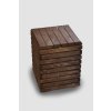 Dřevěný zahradní taburet s úložným prostorem – hnědá, 36 x 36 x 48 cm