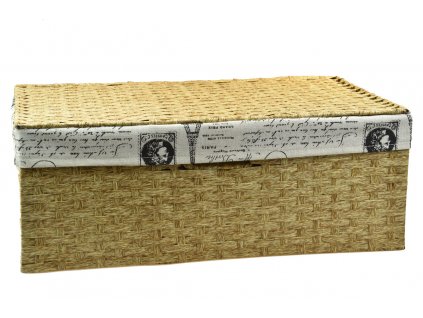 Úložný box s víkem s látkou PARIS (rozměry (cm) 30x21, v. 11)