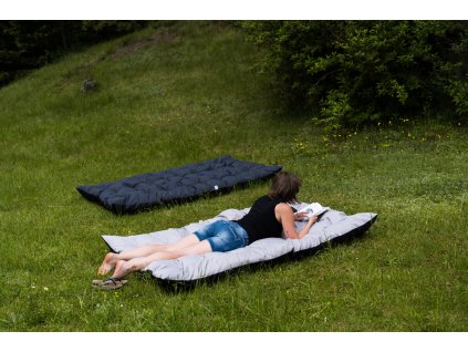 Zahradní matrace, světle šedá - 180 x 115 cm