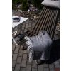 Összecsukható kerti faszék párnával - szürke