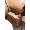 Rattan tárolókosár tetővel WC-papír tárolására, szögletes - szürke, 39 x 19 x 32 cm