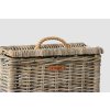 Rattan tárolókosár tetővel WC-papír tárolására, szögletes - szürke, 39 x 19 x 32 cm