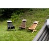 Összecsukható kerti faszék párnával - fekete