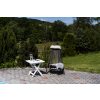 Összecsukható kerti faszék párnával - fekete