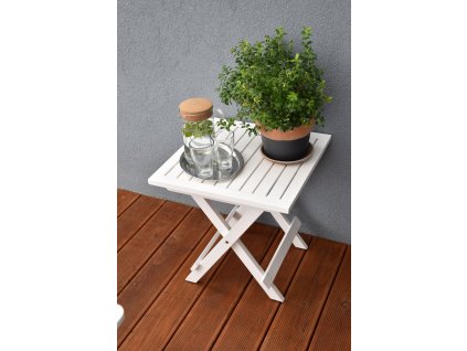 Klappbarer Holztisch – rechteckig - 50 x 50 cm, weiß