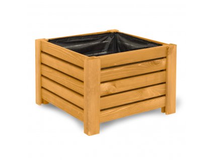 Rechteckiger Holzgartenkasten - hellbraun, 38 x 38 x 25 cm