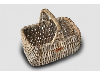 Rattan-Einkaufskorb - grau, 46 x 32 x 44 cm