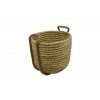 Kulatý úložný koš z mořské trávy s lanovými uchy (Rozměry (cm) průměr 43, v. 42/průměr 37, v. 36/průměr 28, v. 30)