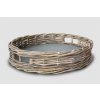 Rattan Tablett rund - grau, Durchmesser 47 cm