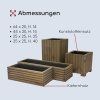 Rechteckiger Holzkasten mit Kunststoffeinsatz – braun, 25x25x25