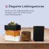 Rechteckiger Holzkasten mit Kunststoffeinsatz – braun, 25x25x25