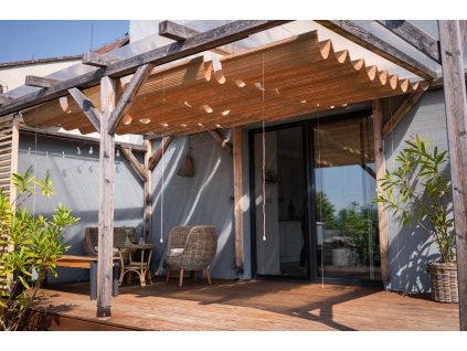 Bambusz baldachin pergolára – barna színben