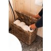 Rattan tárolókosár tetővel WC-papír tárolására, szögletes - szürke, 39 x 19 x 32 cm