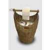 Rattan kosár WC-papír tartóval, szürke - 33 x 27 x 45 cm