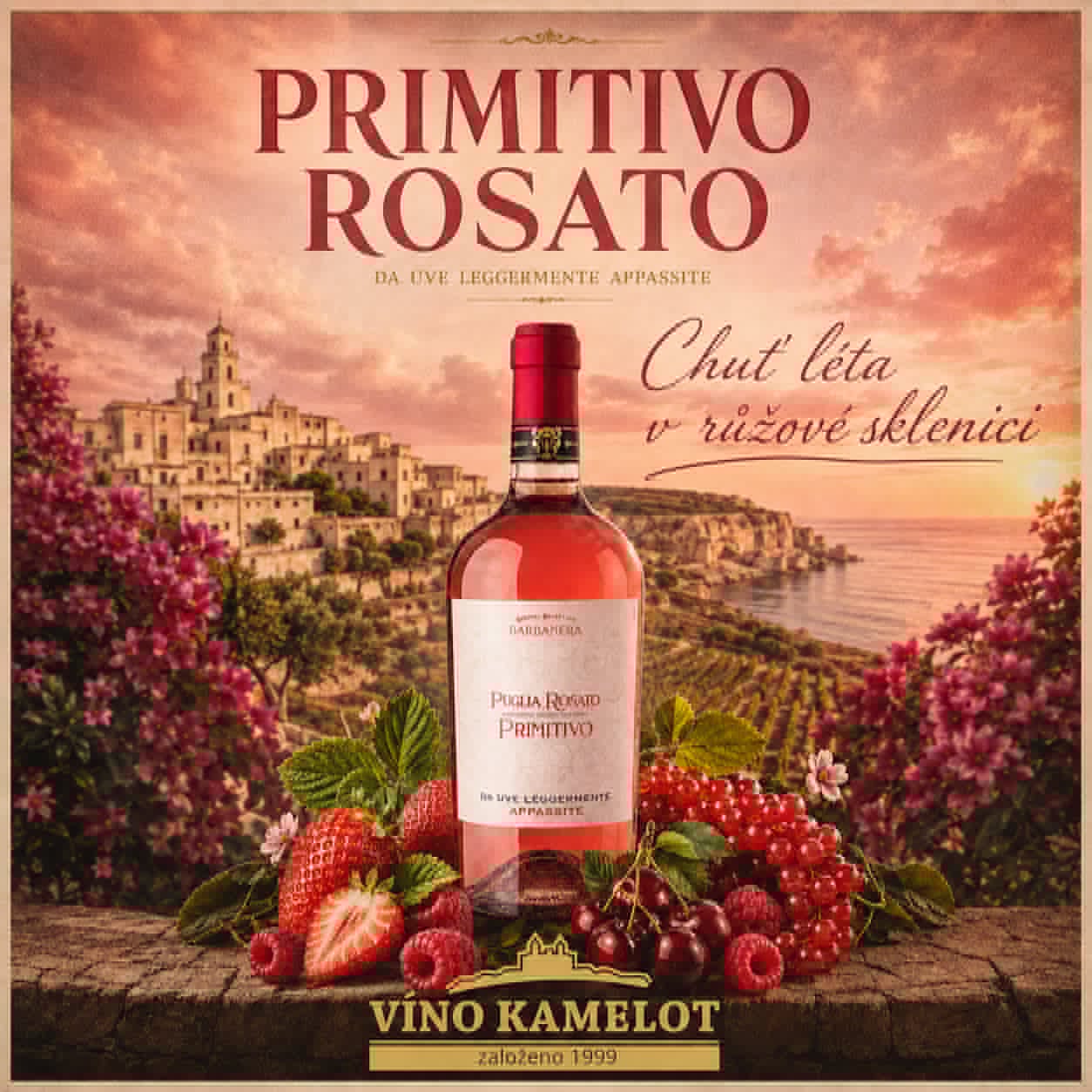 Růžové léto má svou chuť 🌸🍷 Primitivo Rosato