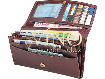 SENTI velká kožená dámská peněženka v dárkovém balení, hnědá