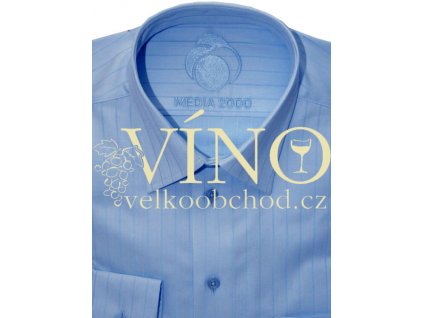 Košile pánská, dlouhý rukáv - RUHT 017 VIENNA, nebesky modrý proužek 100% Bavlna TWO PLY