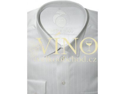 Košile pánská, dlouhý rukáv - RUHT 007 GENEVA, sněhově bílý proužek 100% Bavlna TWO PLY