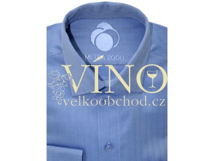 Košile pánská, dlouhý rukáv - RUHT 009 BARCELONA, král. modrá kohoutí stopa 100% Bavlna TWO PLY-EASY CARE