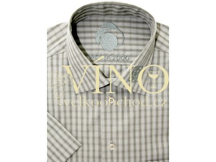 Košile pánská, krátký rukáv - RUHT 001 TEXAS, khaki 100% Bavlna NON IRON