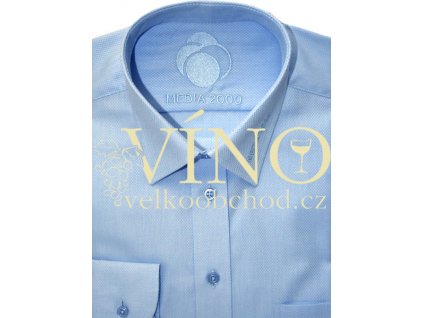 Košile pánská, dlouhý rukáv - RUHT 022 MANCHESTER, sv. modrý vzor 100% Bavlna