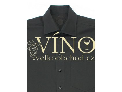 Košile pánská, dlouhý rukáv - RUHT 034 SAN MARINO, černá 100% Bavlna