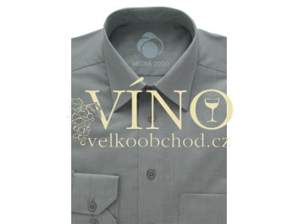 Košile pánská, dlouhý rukáv - RUHT 038 BOSTON, světle šedá, Comfort Line 100% bavlna