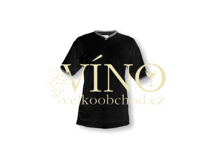 NECK MIX triko pique V-neck 200g, vel. XL, černá