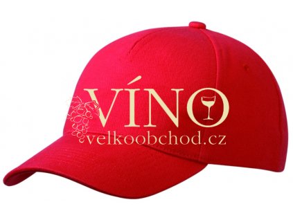 5 PANEL CAP HEAVY COTTON UNBRUSHED MB092 čepice s kšiltem, červená